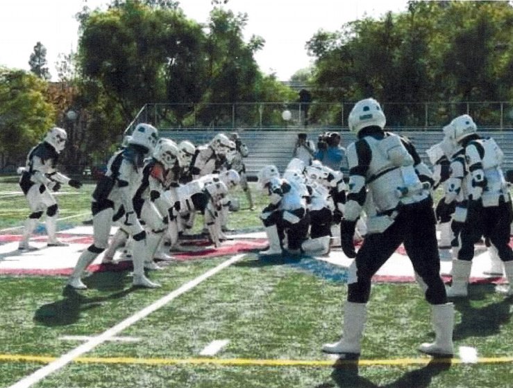 Rose Parade Stormtrooper Daetrin playing football.jpg